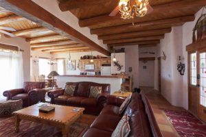 Taos rental home kitchen & living room
