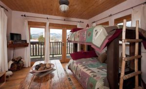 Taos vacation home rental upstairs: bunk beds